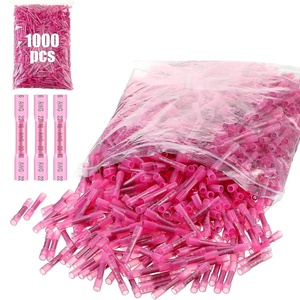 image:imageFrienda 1000 Pcs Heat Shrink Butt Wire Connectors Red Awg 2218 Insulated Waterproof Electrical Wire Connectors Automotive Marine Grade Crimp Terminals Butt Splices for Boats Industrial HomeRed