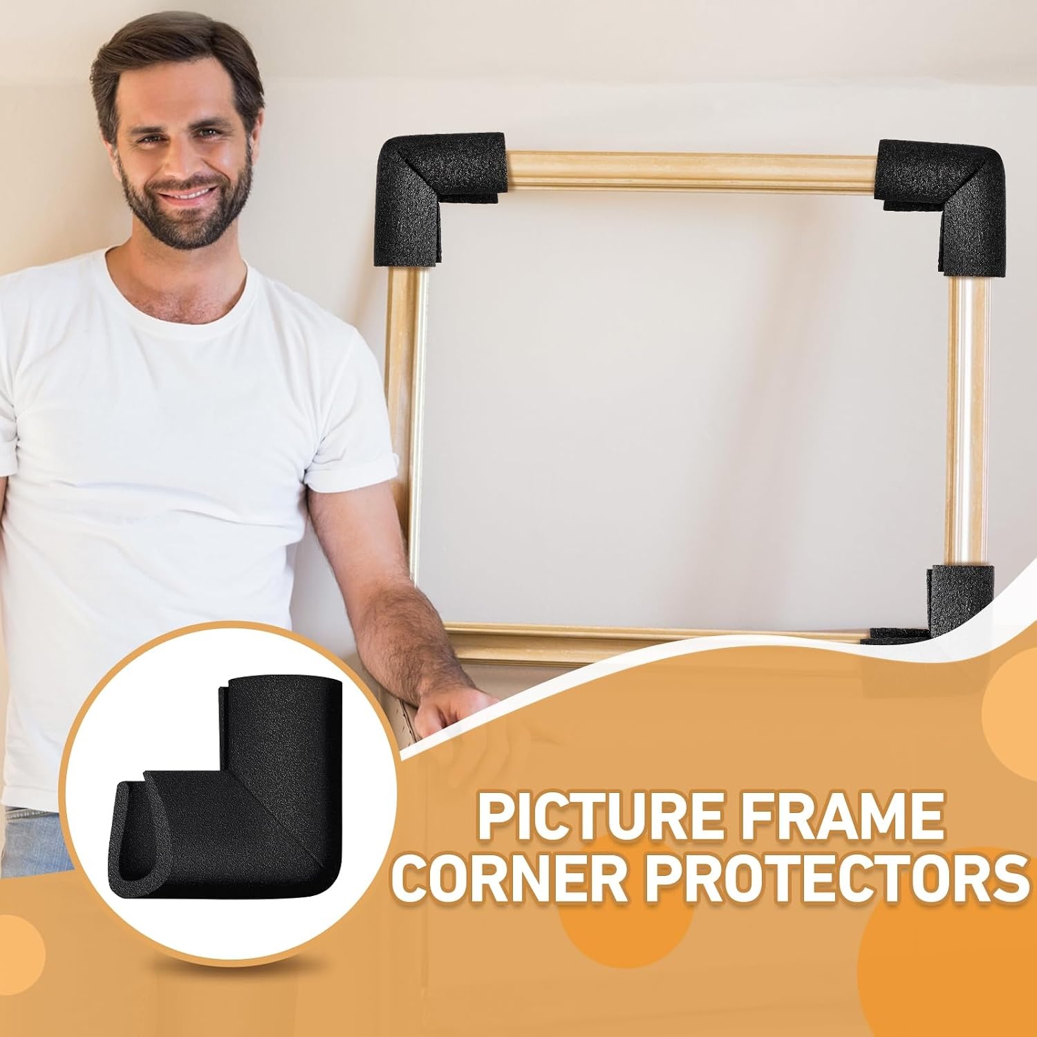 image:imageFrienda 12 Pcs Foam Corner Protectors for Moving TV Picture Packing Boxes  Picture Frame Packing Corners U Shaped Channel Design Easy Installation for Moving Mirror Art 394 x 394 x 138 Inches24