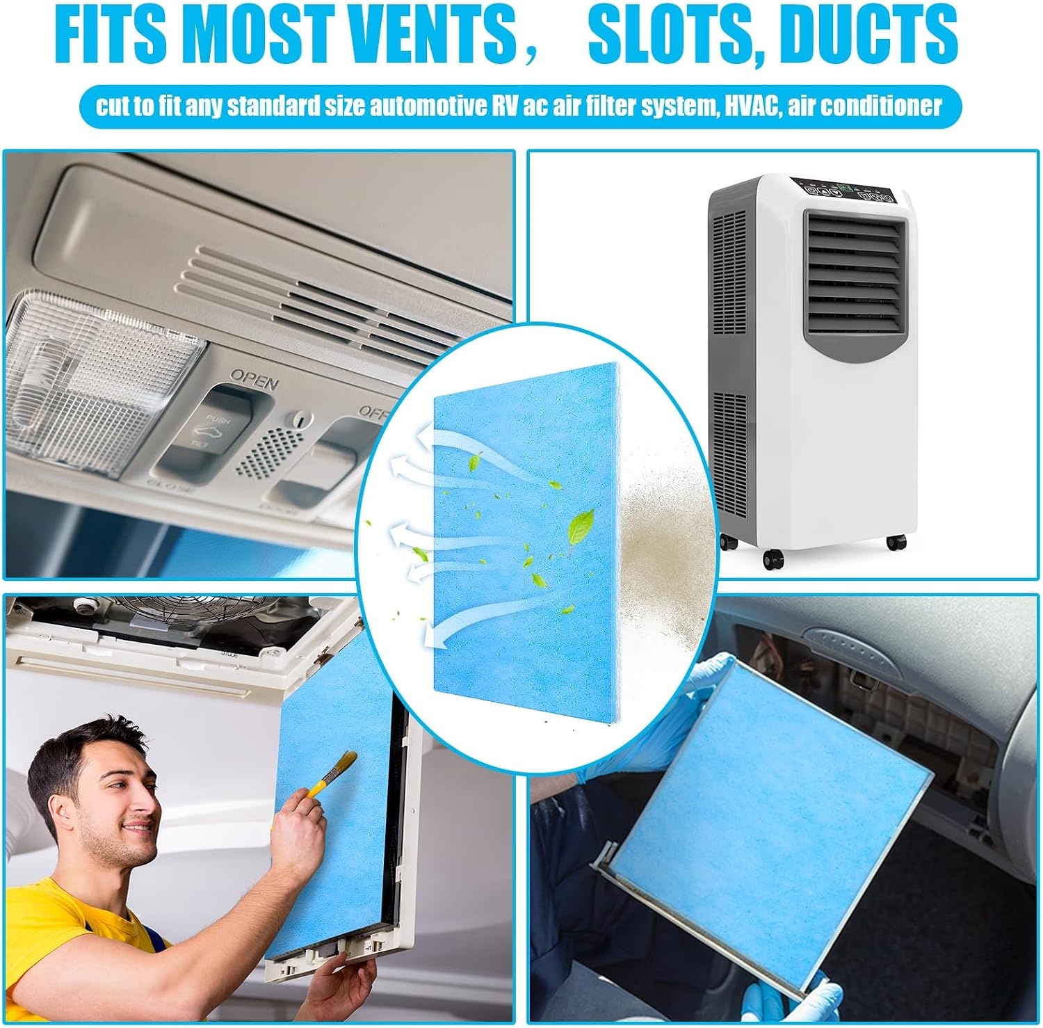 image:imageFrienda 20 x 91 Inch Merv 6 Reusable Air Vent Filter Cut to Size Electrostatic Floor Vent Filter Washable Replacement Compatible with Most Air Conditioning Furnace HVACMERV 8