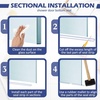 image:imageFrienda 1 Pcs Shower Door Side Seal 38 x 93 Clear PVC Glass Shower Door Frameless Seal Strip for Replacement Stopping Leaks and Creating Water BarrierBottom Seal