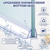 image:imageFrienda 1 Pcs Shower Door Side Seal 38 x 93 Clear PVC Glass Shower Door Frameless Seal Strip for Replacement Stopping Leaks and Creating Water BarrierBottom Seal