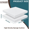 image:imageFrienda 2 Pack 3 x 24 x 24 Upholstery High Density Foam Square White  Cushion Padding 22 Density 50ILD Replacement Square Cut to Size Foam for Couch Chair Packing Shipping DIY Cosplay ProjectsWhite