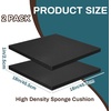 image:imageFrienda 2 Pack 3 x 24 x 24 Upholstery High Density Foam Square White  Cushion Padding 22 Density 50ILD Replacement Square Cut to Size Foam for Couch Chair Packing Shipping DIY Cosplay ProjectsBlack