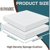 image:imageFrienda 2 Pack 3 x 24 x 24 Upholstery High Density Foam Square White  Cushion Padding 22 Density 50ILD Replacement Square Cut to Size Foam for Couch Chair Packing Shipping DIY Cosplay ProjectsWhite