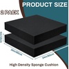 image:imageFrienda 2 Pack 3 x 24 x 24 Upholstery High Density Foam Square White  Cushion Padding 22 Density 50ILD Replacement Square Cut to Size Foam for Couch Chair Packing Shipping DIY Cosplay ProjectsBlack