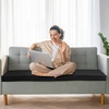 image:imageFrienda 2 Pack 3 x 24 x 24 Upholstery High Density Foam Square White  Cushion Padding 22 Density 50ILD Replacement Square Cut to Size Foam for Couch Chair Packing Shipping DIY Cosplay ProjectsBlack