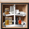image:imageFrienda 2 Pcs Lazy Susan Shelf Liners  Non Adhesive Non Slip Kitchen Cabinet Liners for Refrigerator Pantry Sink amp Cupboard Storage31 InchGrayBlack