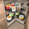 image:imageFrienda 2 Pcs Lazy Susan Shelf Liners  Non Adhesive Non Slip Kitchen Cabinet Liners for Refrigerator Pantry Sink amp Cupboard Storage31 InchGrayBlack