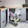 image:imageFrienda 2 Pcs Lazy Susan Shelf Liners  Non Adhesive Non Slip Kitchen Cabinet Liners for Refrigerator Pantry Sink amp Cupboard Storage31 InchGrayBlack