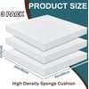 image:imageFrienda 3 Pack 2 x 20 x 20 Upholstery High Density Foam Cushion  22 Density 50ild Replacement Square Cut to Size Foam Padding Seat Couch for Patio Furniture Commercial Dinning Benches2 x 24 x 24 Inch
