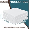image:imageFrienda 3 Pack 2 x 20 x 20 Upholstery High Density Foam Cushion  22 Density 50ild Replacement Square Cut to Size Foam Padding Seat Couch for Patio Furniture Commercial Dinning Benches3 x 20 x 20 Inch