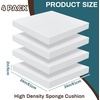 image:imageFrienda 4 Pack 2 x 18 x 18 Upholstery High Density Foam Cushion White  Replacement Square Cut to Size Foam Padding Seat Couch for Patio Furniture Commercial Dinning Benches Padding DIY ProjectsWhite