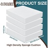 image:imageFrienda 4 Pack 2 x 18 x 18 Upholstery High Density Foam Cushion White  Replacement Square Cut to Size Foam Padding Seat Couch for Patio Furniture Commercial Dinning Benches Padding DIY ProjectsWhite