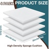 image:imageFrienda 4 Pack 2 x 18 x 18 Upholstery High Density Foam Cushion White  Replacement Square Cut to Size Foam Padding Seat Couch for Patio Furniture Commercial Dinning Benches Padding DIY ProjectsWhite