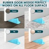 image:imageFrienda 4 Pcs Heavy Duty Rubber Door Stops Wedge StackableBlue  Jumbo 2 Tall TPR Wedge for Carpet Hardwood Concrete Tile Nonslip Stopper Design Stackable for Hotels Homes OfficesBlue