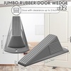 image:imageFrienda 4 Pcs Heavy Duty Rubber Door Stops Wedge StackableBlue  Jumbo 2 Tall TPR Wedge for Carpet Hardwood Concrete Tile Nonslip Stopper Design Stackable for Hotels Homes OfficesBlack Gray