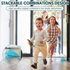 image:imageFrienda 4 Pcs Heavy Duty Rubber Door Stops Wedge StackableBlue  Jumbo 2 Tall TPR Wedge for Carpet Hardwood Concrete Tile Nonslip Stopper Design Stackable for Hotels Homes OfficesBlue
