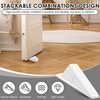 image:imageFrienda 4 Pcs Heavy Duty Rubber Door Stops Wedge StackableBlue  Jumbo 2 Tall TPR Wedge for Carpet Hardwood Concrete Tile Nonslip Stopper Design Stackable for Hotels Homes OfficesWhite