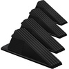 image:imageFrienda 4 Pcs Heavy Duty Rubber Door Stops Wedge StackableBlue  Jumbo 2 Tall TPR Wedge for Carpet Hardwood Concrete Tile Nonslip Stopper Design Stackable for Hotels Homes OfficesBlack