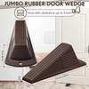 image:imageFrienda 4 Pcs Heavy Duty Rubber Door Stops Wedge StackableBlue  Jumbo 2 Tall TPR Wedge for Carpet Hardwood Concrete Tile Nonslip Stopper Design Stackable for Hotels Homes OfficesCoffee