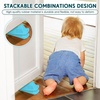 image:imageFrienda 4 Pcs Heavy Duty Rubber Door Stops Wedge StackableBlue  Jumbo 2 Tall TPR Wedge for Carpet Hardwood Concrete Tile Nonslip Stopper Design Stackable for Hotels Homes OfficesBlue