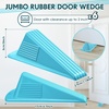 image:imageFrienda 4 Pcs Heavy Duty Rubber Door Stops Wedge StackableBlue  Jumbo 2 Tall TPR Wedge for Carpet Hardwood Concrete Tile Nonslip Stopper Design Stackable for Hotels Homes OfficesBlue