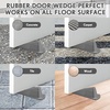 image:imageFrienda 4 Pcs Heavy Duty Rubber Door Stops Wedge StackableBlue  Jumbo 2 Tall TPR Wedge for Carpet Hardwood Concrete Tile Nonslip Stopper Design Stackable for Hotels Homes OfficesGray