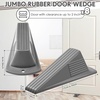 image:imageFrienda 4 Pcs Heavy Duty Rubber Door Stops Wedge StackableBlue  Jumbo 2 Tall TPR Wedge for Carpet Hardwood Concrete Tile Nonslip Stopper Design Stackable for Hotels Homes OfficesGray