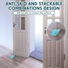 image:imageFrienda 4 Pcs Heavy Duty Rubber Door Stops Wedge StackableBlue  Jumbo 2 Tall TPR Wedge for Carpet Hardwood Concrete Tile Nonslip Stopper Design Stackable for Hotels Homes OfficesBlue