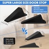 image:imageFrienda 4 Pcs Heavy Duty Rubber Door Stops Wedge StackableBlue  Jumbo 2 Tall TPR Wedge for Carpet Hardwood Concrete Tile Nonslip Stopper Design Stackable for Hotels Homes OfficesBlack