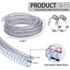 image:imageFrienda Wire Reinforced Flexible Hose with Fasteners 1 Inch ID 10 Ft  Marine Bilge Pump Hose Heavy Duty PVC Vacuum Hoses Clear Flexible Pipe High Pressure Oil Drain Hose Tube Pond Boat Pool66 Ft  34 inch ID