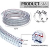 image:imageFrienda Wire Reinforced Flexible Hose with Fasteners 1 Inch ID 10 Ft  Marine Bilge Pump Hose Heavy Duty PVC Vacuum Hoses Clear Flexible Pipe High Pressure Oil Drain Hose Tube Pond Boat Pool10 Ft  114Inch Id
