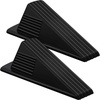 image:imageFrienda 4 Pcs Heavy Duty Rubber Door Stops Wedge StackableBlue  Jumbo 2 Tall TPR Wedge for Carpet Hardwood Concrete Tile Nonslip Stopper Design Stackable for Hotels Homes OfficesBlack