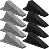 image:imageFrienda 4 Pcs Heavy Duty Rubber Door Stops Wedge StackableBlue  Jumbo 2 Tall TPR Wedge for Carpet Hardwood Concrete Tile Nonslip Stopper Design Stackable for Hotels Homes OfficesBlack Gray