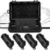 image:imageFrienda IP44 Large Outdoor Waterproof Extension Cord Box with 4 Pcs Small Weatherproof Extension Cord Electrical Safety Box Outlet Cover for Power Strip Plug Socket Outlet Holiday Light Black