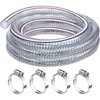 image:imageFrienda Wire Reinforced Flexible Hose with Fasteners 1 Inch ID 10 Ft  Marine Bilge Pump Hose Heavy Duty PVC Vacuum Hoses Clear Flexible Pipe High Pressure Oil Drain Hose Tube Pond Boat Pool66 Ft  34 inch ID