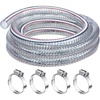 image:imageFrienda Wire Reinforced Flexible Hose with Fasteners 1 Inch ID 10 Ft  Marine Bilge Pump Hose Heavy Duty PVC Vacuum Hoses Clear Flexible Pipe High Pressure Oil Drain Hose Tube Pond Boat Pool66 Ft  112Inch Id