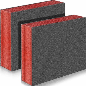 image:imageFrienda 2 Pcs Black Polyurethane Foam Block Inserts for Cases  12 x 10 x 213 Inch Thick Padding Inserts Foam for DIY Crafts Cuttable Packing Padding for Tool Box Camera and StorageRed and Black