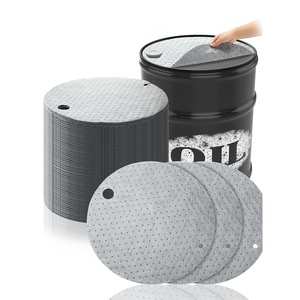 image:imageFrienda 25 Pcs Drum Top Oil Absorbent Pads for 55 Gallon Drums Barrel Absorbent Pads Mat 22 Diameter Lid Oil Mat with Bungs 075 and 2 DiameterGrayGray