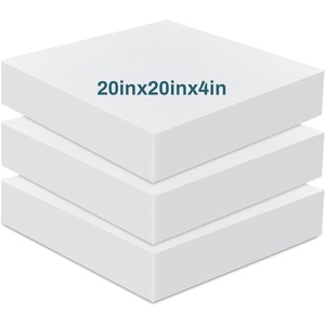 image:imageFrienda 3 Pack 2 x 20 x 20 Upholstery High Density Foam Cushion  22 Density 50ild Replacement Square Cut to Size Foam Padding Seat Couch for Patio Furniture Commercial Dinning Benches4 x 20 x 20 Inch