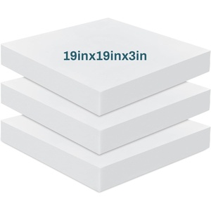 image:imageFrienda 3 Pack 2 x 20 x 20 Upholstery High Density Foam Cushion  22 Density 50ild Replacement Square Cut to Size Foam Padding Seat Couch for Patio Furniture Commercial Dinning Benches3 x 19 x 19 Inch