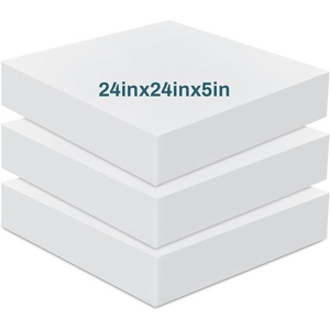 image:imageFrienda 3 Pack 2 x 20 x 20 Upholstery High Density Foam Cushion  22 Density 50ild Replacement Square Cut to Size Foam Padding Seat Couch for Patio Furniture Commercial Dinning Benches5 x 24 x 24 Inch