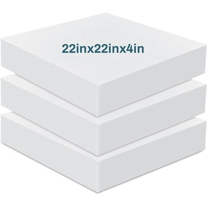 image:imageFrienda 3 Pack 2 x 20 x 20 Upholstery High Density Foam Cushion  22 Density 50ild Replacement Square Cut to Size Foam Padding Seat Couch for Patio Furniture Commercial Dinning Benches4 x 22 x 22 Inch