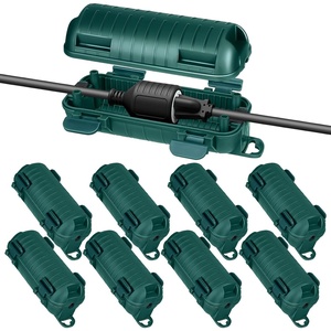 image:imageFrienda Outdoor Extension Cord Safety Cover Waterproof Cord Connector Protector Ip44 with 4 Detachable Latches Plug Cover Electrical Safety Box for Holiday Outlet Decoration LightsGreen 8 Pack