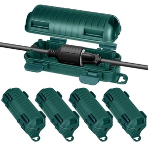 image:imageFrienda Outdoor Extension Cord Safety Cover Waterproof Cord Connector Protector Ip44 with 4 Detachable Latches Plug Cover Electrical Safety Box for Holiday Outlet Decoration LightsGreen 4 Pack