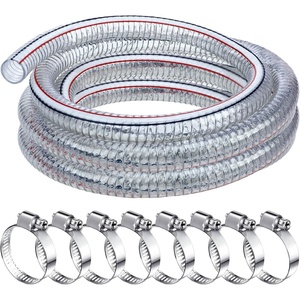 image:imageFrienda Wire Reinforced Flexible Hose with Fasteners 1 Inch ID 10 Ft  Marine Bilge Pump Hose Heavy Duty PVC Vacuum Hoses Clear Flexible Pipe High Pressure Oil Drain Hose Tube Pond Boat Pool164 Ft  1 Inch Id