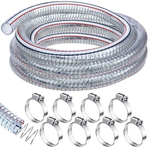 image:imageFrienda Wire Reinforced Flexible Hose with Fasteners 1 Inch ID 10 Ft  Marine Bilge Pump Hose Heavy Duty PVC Vacuum Hoses Clear Flexible Pipe High Pressure Oil Drain Hose Tube Pond Boat Pool246 Ft  1 Inch Id