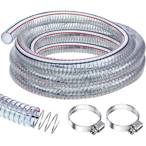 image:imageFrienda Wire Reinforced Flexible Hose with Fasteners 1 Inch ID 10 Ft  Marine Bilge Pump Hose Heavy Duty PVC Vacuum Hoses Clear Flexible Pipe High Pressure Oil Drain Hose Tube Pond Boat Pool33 Ft  1 Inch ID