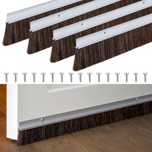 image:imageFrienda 4 Set Horsehair Door Sweep Bottom Brush Seal Silver